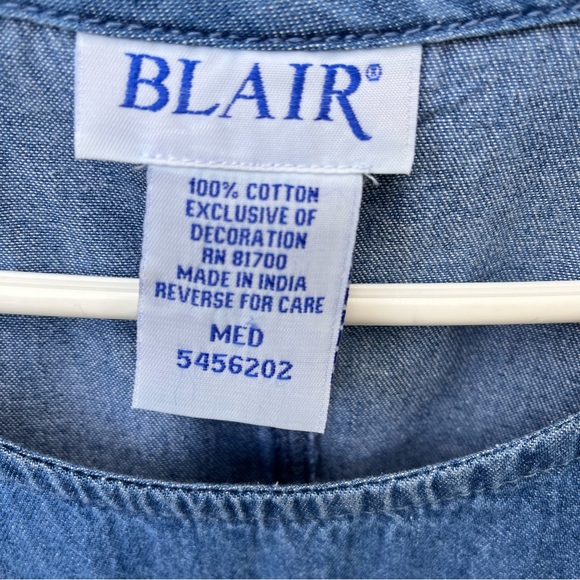 Blair Embroidered Ladybug Denim Short Sleeve Dress With Pockets Sz M - Picture 3 of 9